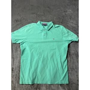 Vineyard‎ Vines Polo Shirt Adult Large Green Golf Rugby Casual Blue Whale Mens